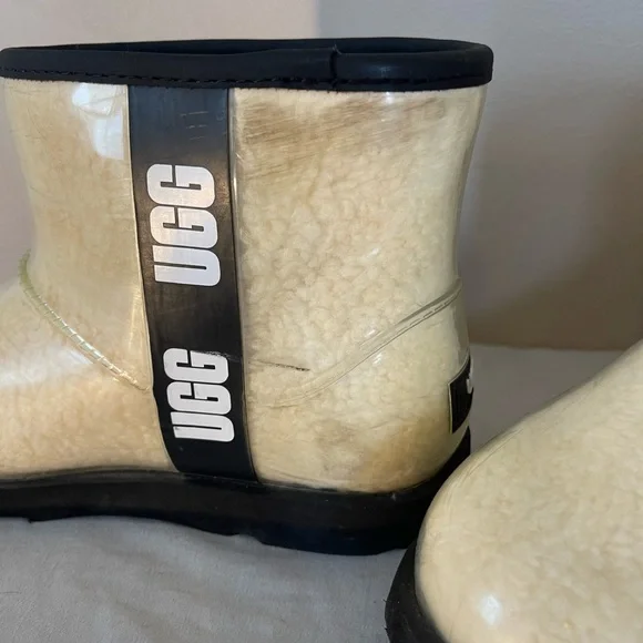 UGG Clear Classic Mini Boots Women’s 5 Uggs Ankle Slide On Shoes Rain Sheepskin - Picture 6 of 15